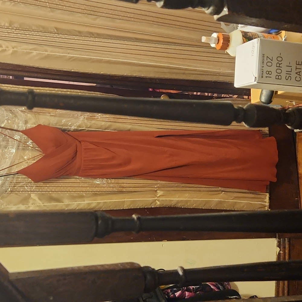 Levoff Burnt Orange Bridesmaid Dress
